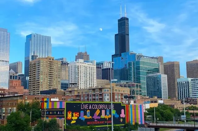 View from a West Loop Rooftop Bar