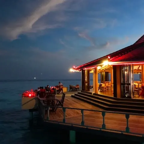 SUNSET WHILST DINING - Sun Island, Maldives - May 2017