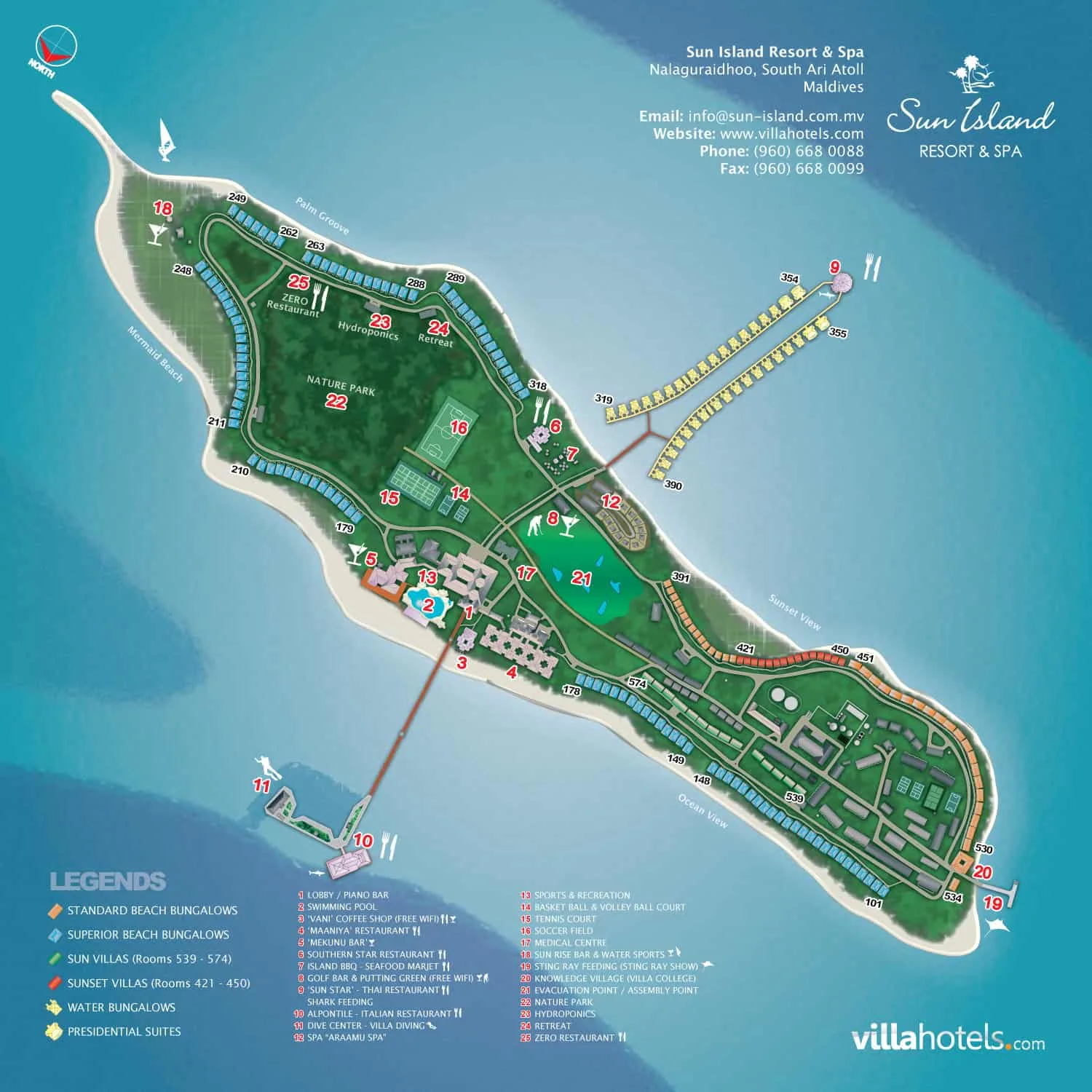 Sun Island Resort & Spa Map