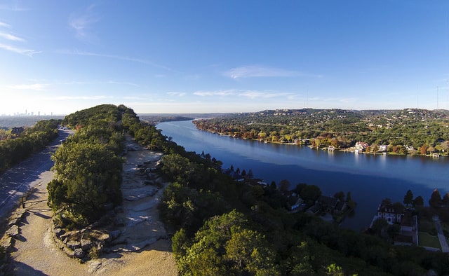 One of the places to visit in austin tx - the top of Mount Bonnell