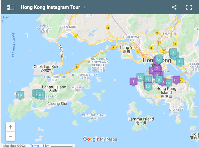 Hong Kong Photography Locations Map