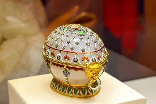 White Jeweled Faberge Egg