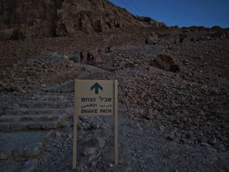 Hiking Masada Snake Path at Sunrise