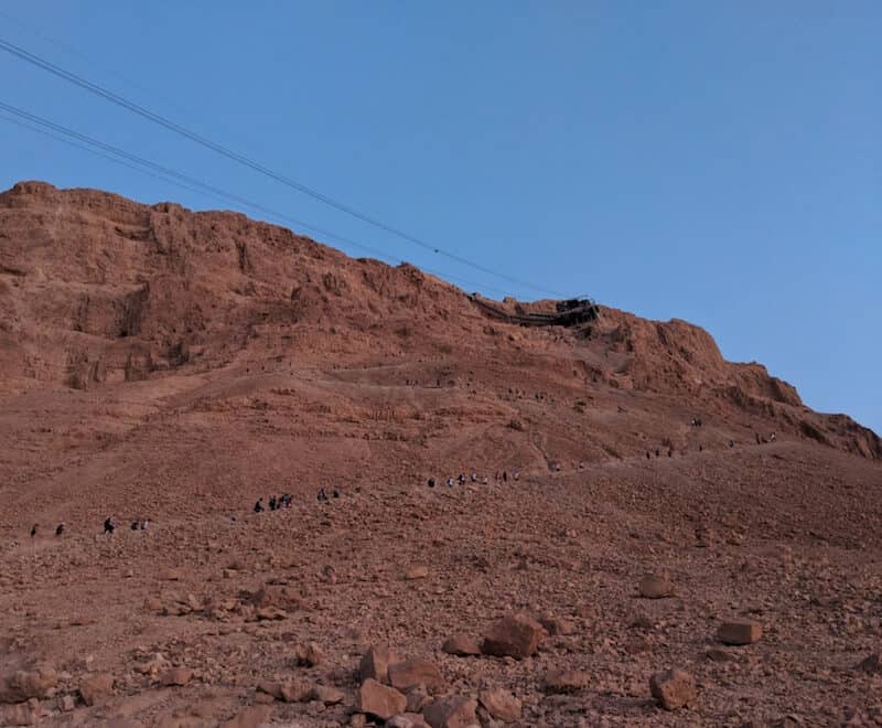 The incline of Snake Path on Mount Masada National Park