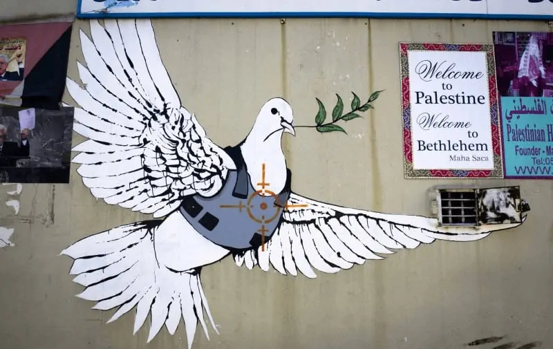 Dove of Peace Under Threat - Banksy in Bethlehem
