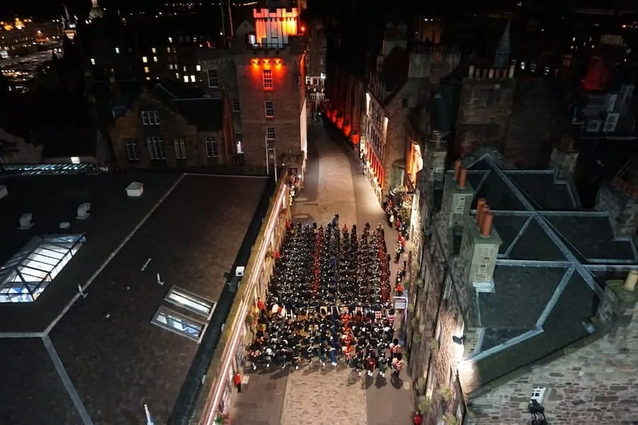 Parade on the Royal Mile after Edinburgh Tattoo