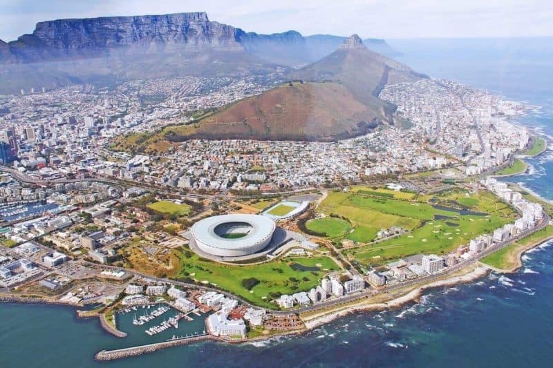 Places to visit in Cape Town - aerial shot of the city