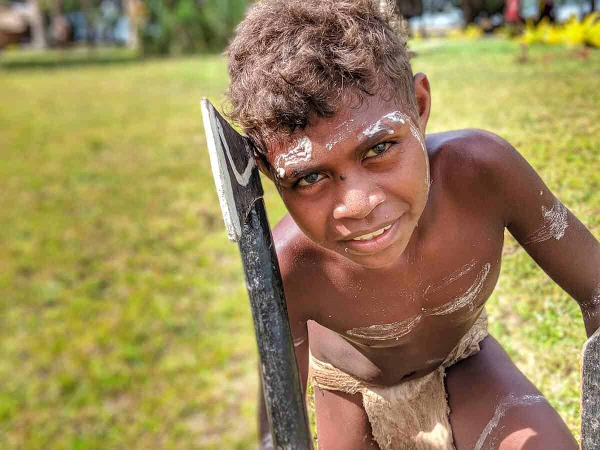 Child Warrior at Karomulun Village - People of Solomon Islands 