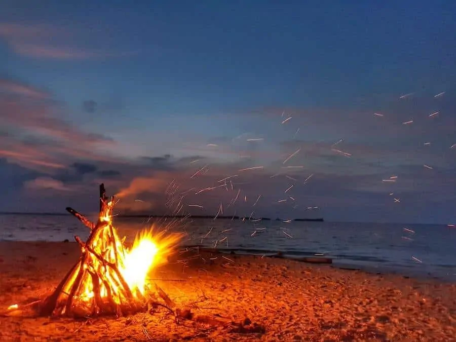 Beach Bonfire in the Russell Islands 