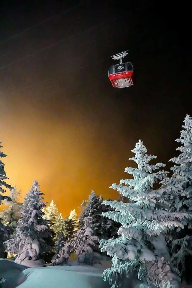 Zao Onsen Cable Car above the snow monsters in Zao onsen ski area