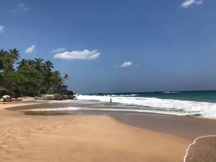 Empty beach at Tangalle in Sri Lanka