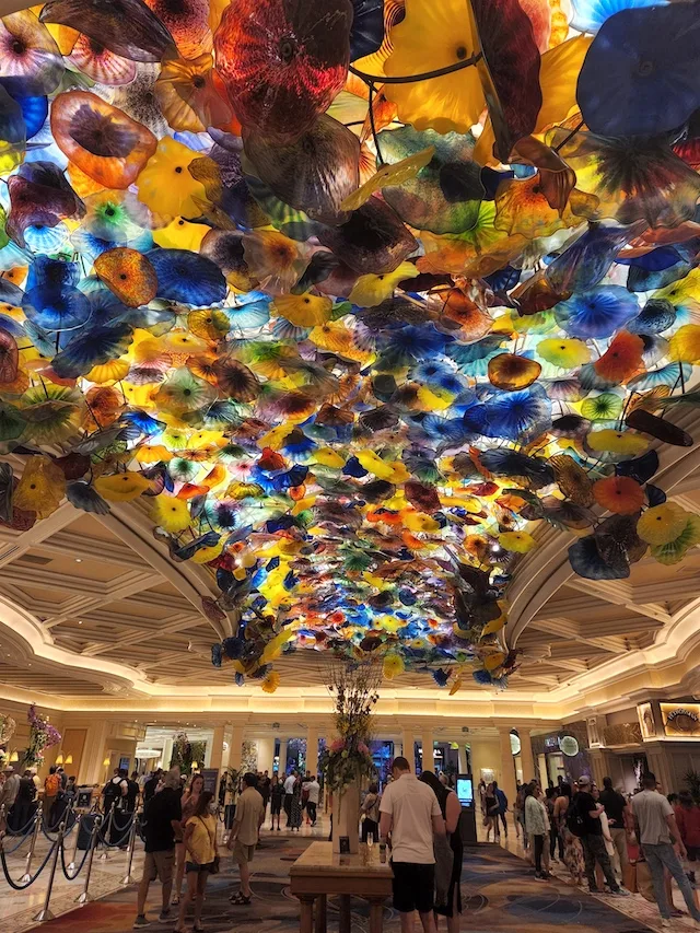 Glass Chandelier in the Bellagio Hotel and Casino Las Vegas