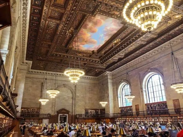 Interior shot of New York Library