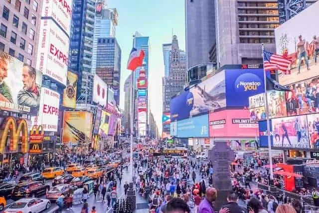 Times Square New York at dusk