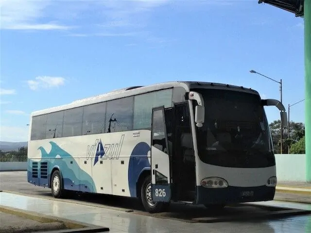 White coach with blue markings