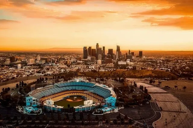 Los Angeles city skyline from above
