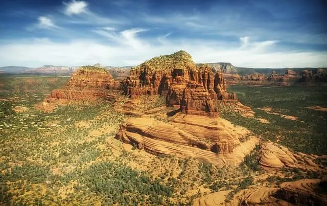 Sedona Arizona rock formation from above