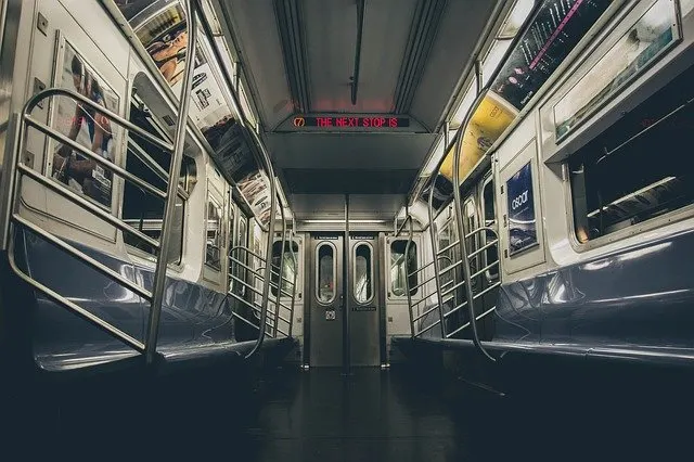 Empty subway car in New York