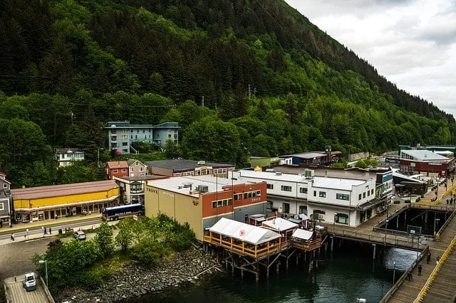 Aerial photo of Juneau Historic Downtown