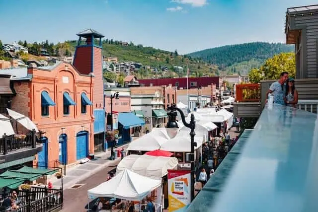 Side view of Main Street Park City Utah