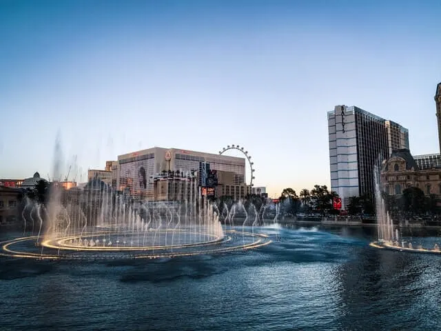 Bellagio Fountains at Dusk