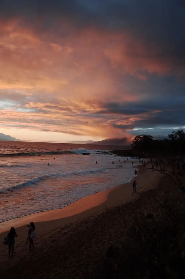 Maui beach at sunset