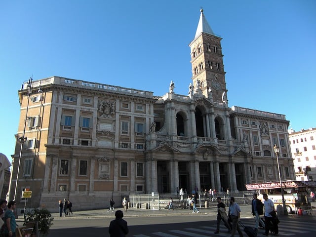 The outside of Santa Maria Maggiore in Rome Italy