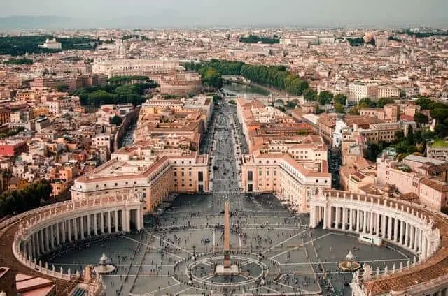 Vatican City From Above from the dome of St Peters Bascilica
