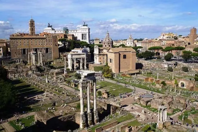 view of Roman Forum from Palatine Hill