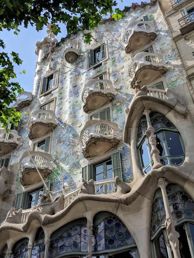 The facade of Casa Battlo in Barcelona