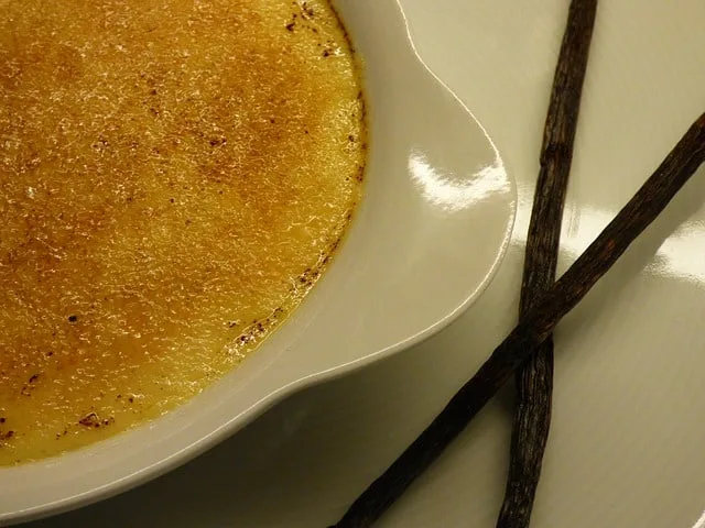 Crema Catalana in a white dish