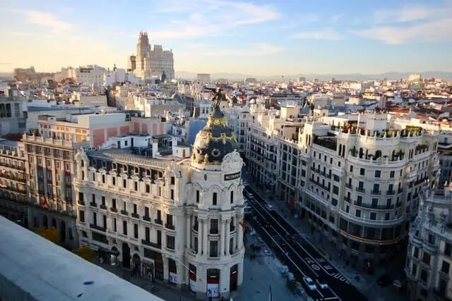 Aerial view of Madrid City