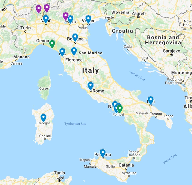 Map of the Best Places to Visit in Italy