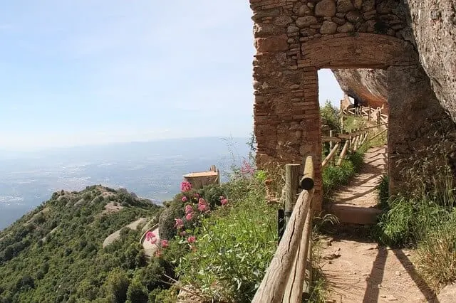Walkway along the cliffside at Montserrat
