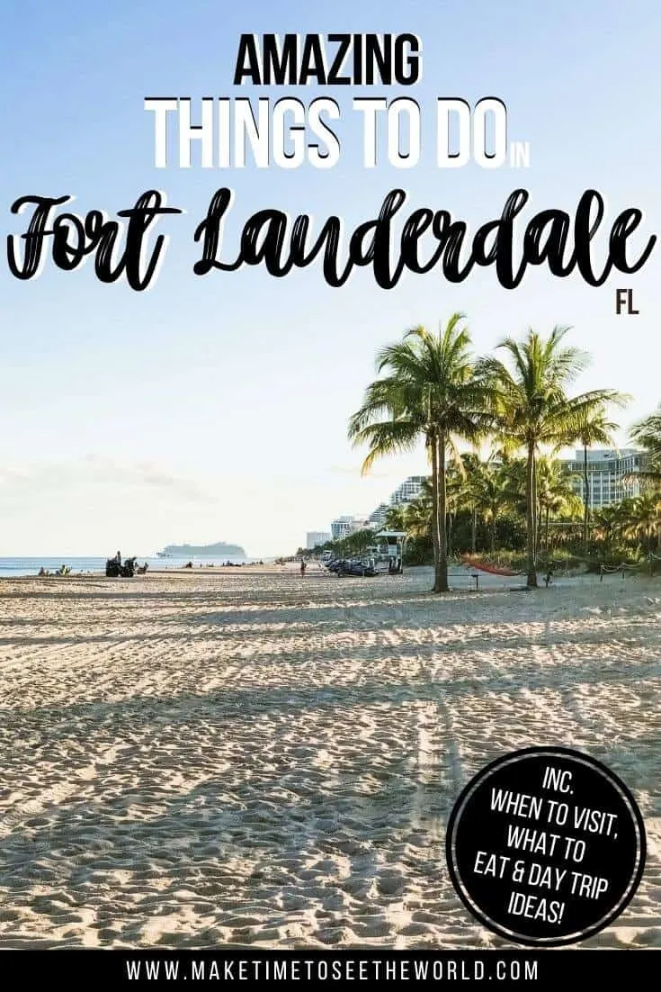 Things to do in Fort Lauderdale FL pin image of the beach with text overlay