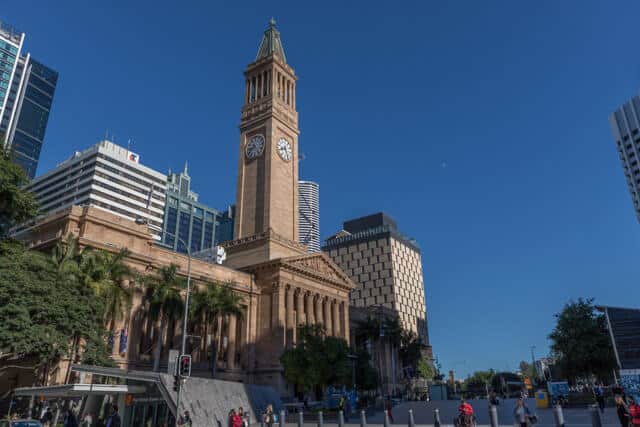 External Facade of Brisbane City Hall and Clock Tower