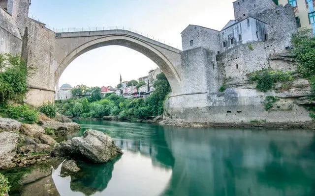 Domed Bridge across the river in Mostar