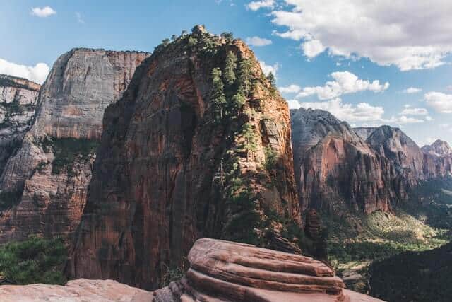 The large domes peak of the Angels Landing hike in Zion National Park