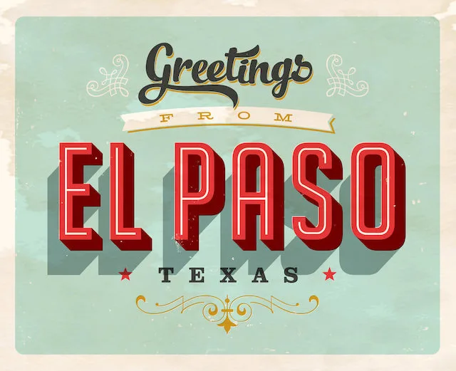 Greetings from El Paso Texas Postcard