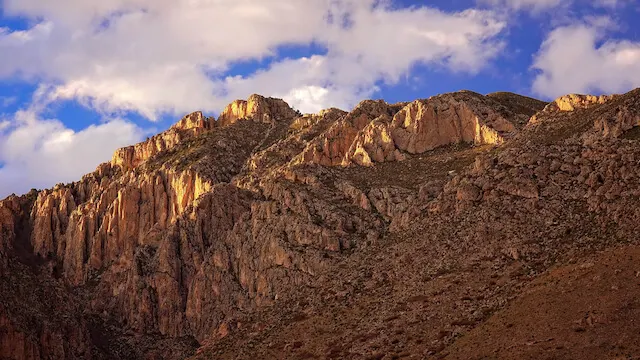Towering cliffs in Guadalupe Mountains National Park