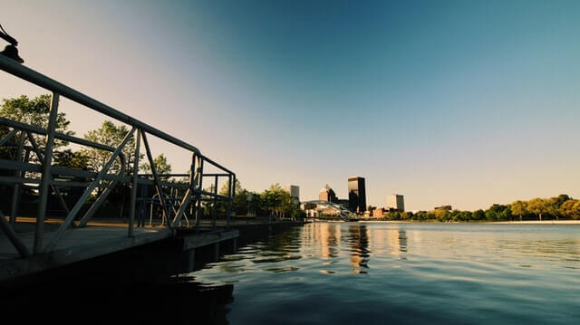Rochester skyline from the river