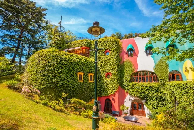 Colourful buildings at Studio Ghibli Museum