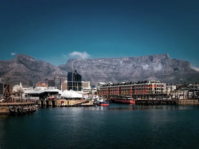 Best Time To Go To South Africa image of the waterfront in Cape Town with Table Mountain in the background