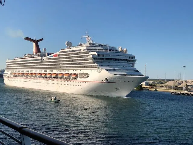 Carnival Liberty Cruise ship docked in port