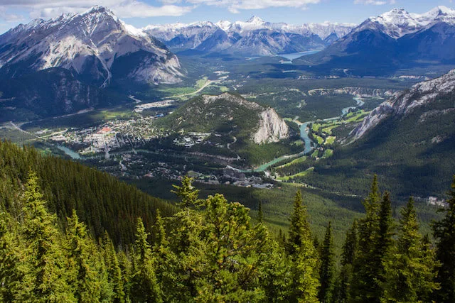 The View of Banff Centre from the top of Sulfur Mountain