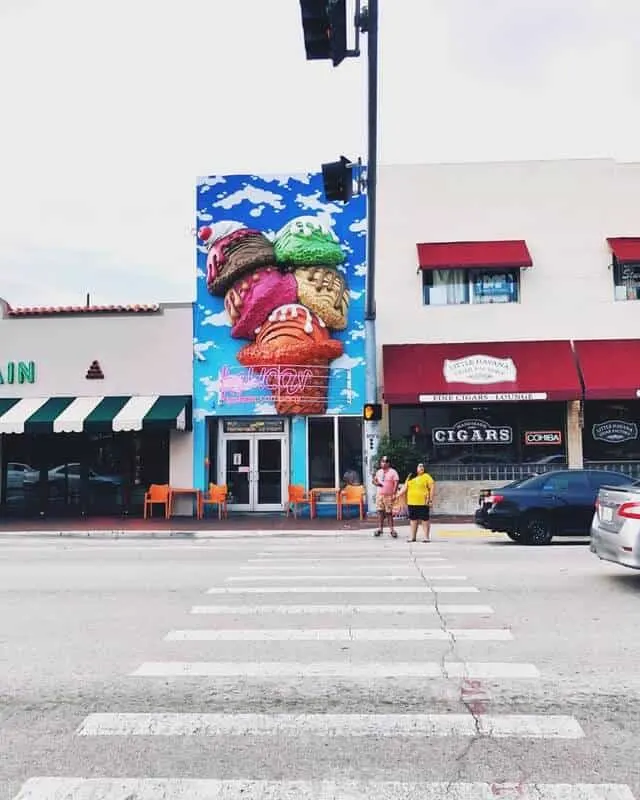 Colourful storefronts in Little Havana Miami