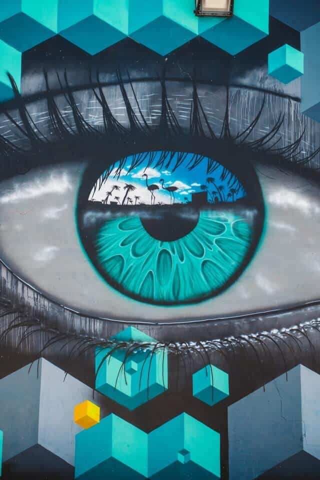 Stunning graffiti of an eye at Wynwood Walls