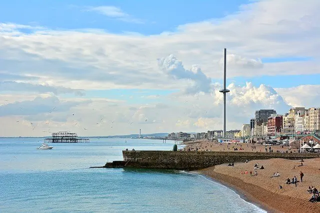 i360 tower standing tall above the beach