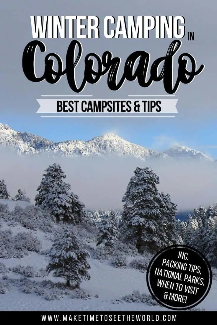 Best Winter Camping Colorado pin image