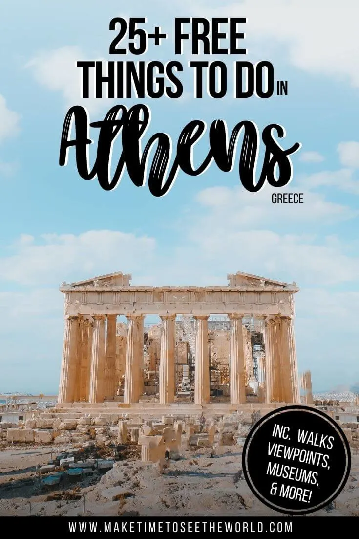 25 Free Things to do in Athens Greece Pin Image